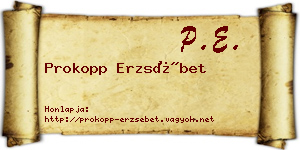 Prokopp Erzsébet névjegykártya