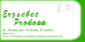 erzsebet prokopp business card