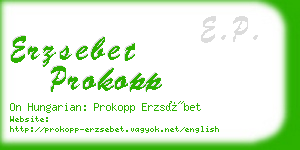 erzsebet prokopp business card